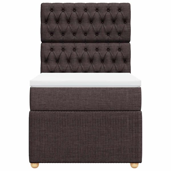 vidaXL H&oacute;lfa&eth; Springr&uacute;m me&eth; D&yacute;nu D&ouml;kkbr&uacute;nt 90x200 cm Tauefni