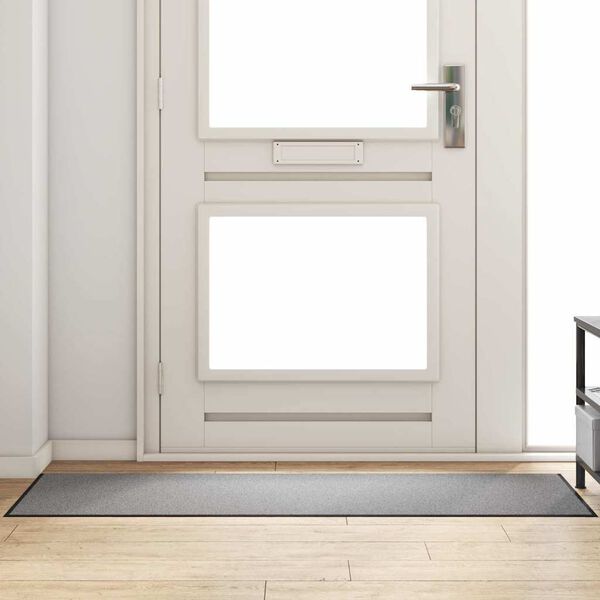 vidaXL Dyramotta Grár og svartur 60 x 180 cm Polypropylene og vinyl