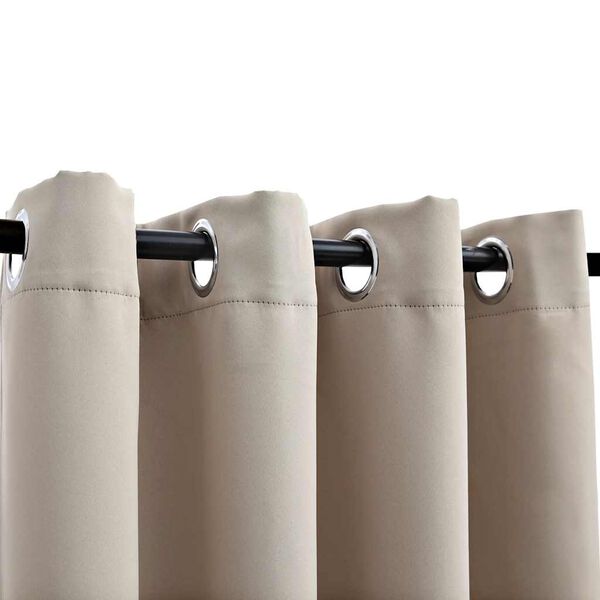 vidaXL Myrkvunargard&iacute;nur me&eth; M&aacute;lmhringjum 2 stk. Drappa&eth;ar 140x245 cm