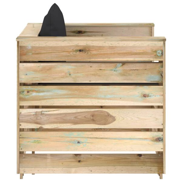 vidaXL 2 Parta Gar&eth;s&oacute;fasett me&eth; Sessum Gr&aelig;nn Gagnvarinn Vi&eth;ur