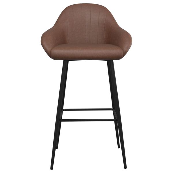 vidaXL Barst&oacute;lar 2 stk. D&ouml;kkbr&uacute;nt Gervile&eth;ur