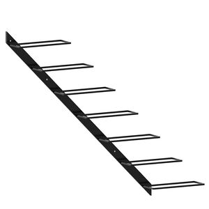 vidaXL Vegghengdur V&iacute;nrekki fyrir 7 fl&ouml;skur Svartur M&aacute;lmur