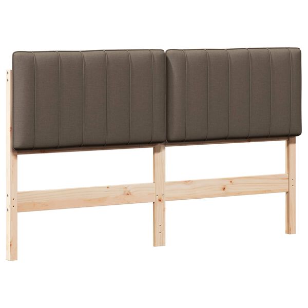 vidaXL B&oacute;lstru&eth; r&uacute;mgafl Br&uacute;nn og Taupe 160 cm Solid furuhikk