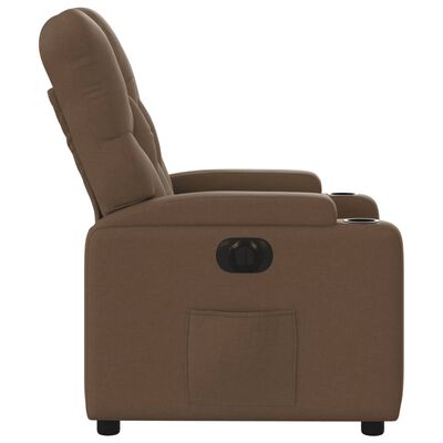 vidaXL Electric Recliner stóll Brúnt efni