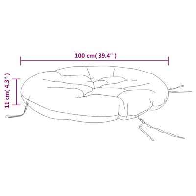 vidaXL Kringlótt Sessa Reykgrátt Ø 100 x11 cm Oxfordefni