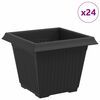 vidaXL Fermetra bl&oacute;mapottr 24 pcs Svartur 33 x 33 x 26 cm Plast