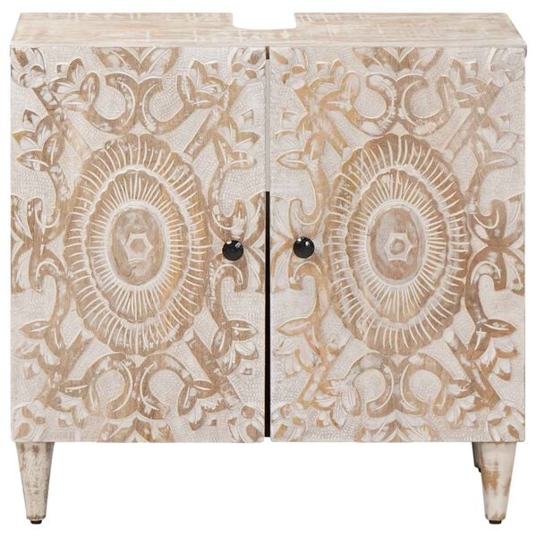 vidaXL Ba&eth;herbergisvaskarsk&aacute;pur Hv&iacute;tt 62 x 33 x 58 cm Hart mang&oacute;tr&eacute;