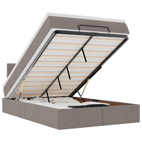 vidaXL Ottoman r&uacute;m me&eth; d&yacute;nu Taupe 120x200 cm Efni