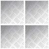 vidaXL Stigaplata Ferhyrningur 4 pcs Silfur 20 x 20 cm &Aacute;l