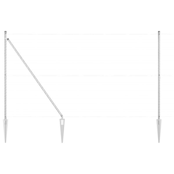 vidaXL Girðingarpóstur Annað 26 pcs Grár 3,2 x 3,2 x 170 cm Stál