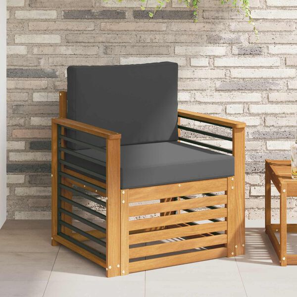 vidaXL &Uacute;ti s&oacute;fasett me&eth; p&uacute;&eth;i N&aacute;tt&uacute;rulegur 71 x 63 x 73 cm