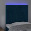 vidaXL LED h&ouml;fu&eth;gafl D&ouml;kkbl&aacute;tt 100x5x118/128 cm Flauel