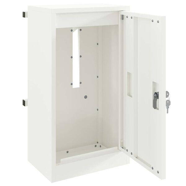 vidaXL Póstkassi Hvítt 30 x 23 x 55 cm Stál