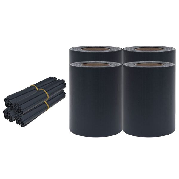 vidaXL Skjóltjald fyrir Garðinn 4 stk. PVC 35x0,19m Matt Dökkgrátt