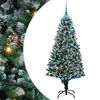 vidaXL Gervi j&oacute;latr&eacute; me&eth; 300 LED Gr&aelig;nn 180 cm PVC, st&aacute;l og plast