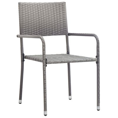 vidaXL 5 hluta garðborðstofusett Poly Rattan Antracite & Grey