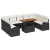 vidaXL Gar&eth;s&oacute;fa sett me&eth; p&uacute;&eth;i 10 pcs Svartur og rj&oacute;mahv&iacute;tur