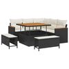 vidaXL Gar&eth;s&oacute;fa sett 8 pcs Svartur p&oacute;l&yacute;rattan