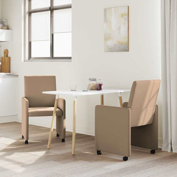 vidaXL Matsalur st&oacute;lar me&eth; hj&oacute;lum 2 pcs Cappuccino 57 x 66 x 94 cm