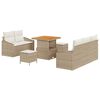 vidaXL Gar&eth;s&oacute;fa sett me&eth; p&uacute;&eth;i me&eth; geymslu 8 pcs Beige og krem