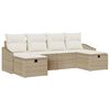 vidaXL Gar&eth;s&oacute;fa sett me&eth; p&uacute;&eth;i 6 pcs Drapplita&eth;ur Poly rattan