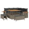 vidaXL Gar&eth;s&oacute;fa sett me&eth; p&uacute;&eth;i 9 pcs Gr&aacute;r p&oacute;l&yacute;rattan