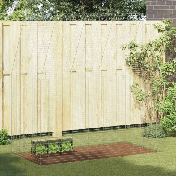 vidaXL Kan&iacute;nub&uacute;ri&eth; Silfur 400 x 100 x 210 cm Galvaniserad st&aacute;l