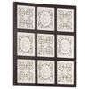 vidaXL Handskornar Veggpl&ouml;tur MDF 60x60x1,5 cm Br&uacute;nar og Hv&iacute;tar