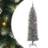 vidaXL Gervi mj&oacute; j&oacute;latr&eacute; me&eth; 300 LED me&eth; standi Gr&aelig;nn og hv&iacute;tur 180 cm