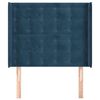 vidaXL Höfðagafl með Eyrum 83x16x118/128 cm Dökkblátt Flauel