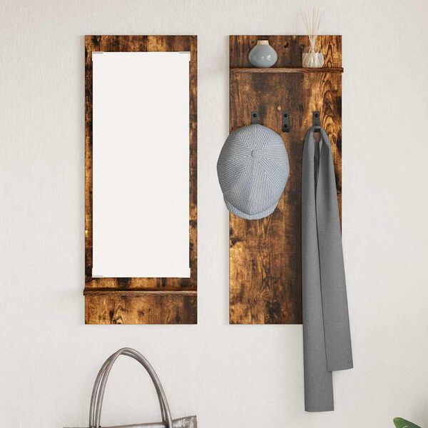 vidaXL Vegghengt fatahengi Rau&eth;-eik 70 x 10 x 90 cm Samsettur vi&eth;ur