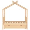 vidaXL Kids R&uacute;mgrind me&eth; sk&uacute;ffu Solid Pine Wood 70x140 cm