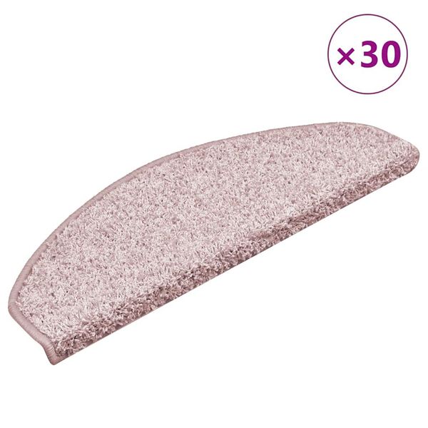 vidaXL Stigamottur 30 stk 65x21x4 cm ljósbleikar hálfhringlaga stórar