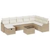 vidaXL S&oacute;fasett me&eth; p&uacute;&eth;i me&eth; geymslu 9 pcs Beige og krem p&oacute;l&yacute;rattan