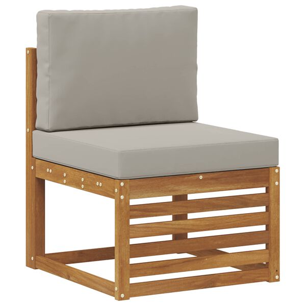 vidaXL S&oacute;fasett 9 pcs N&aacute;tt&uacute;rulegt og Lj&oacute;st Gr&aacute;tt Hrein akas&iacute;utr&eacute;