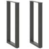 vidaXL bor&eth;f&aelig;tur U-laga, 2 stk., antras&iacute;t, 28x(72-73) cm, st&aacute;l