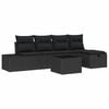 vidaXL Gar&eth;s&oacute;fa sett me&eth; p&uacute;&eth;i 6 pcs Svartur p&oacute;l&yacute;rattan