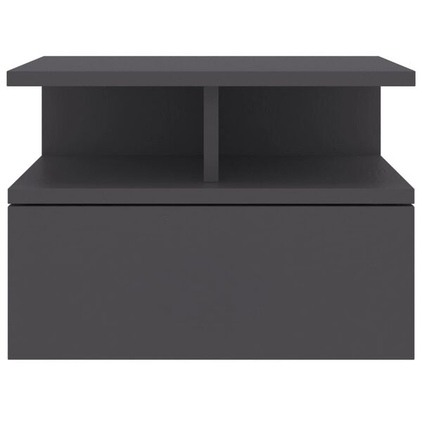 vidaXL Vegghengd Náttborð 2 stk Grá 40x31x27 cm Samsettur Viður