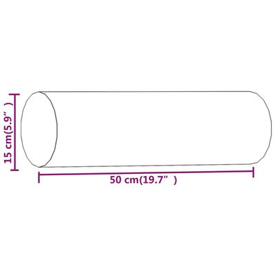 vidaXL Skrautpúðar 2 stk. Brúnt Ø15x50 cm Tauáklæði