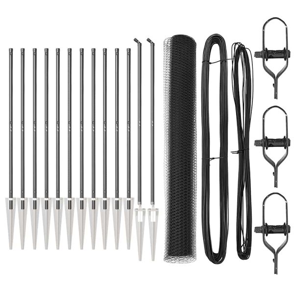 vidaXL Gir&eth;ingarp&oacute;stur Gr&aacute;r 25 x 1,2 m (25 mm net) St&aacute;l