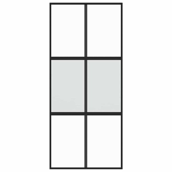 vidaXL Rennihurð Svört 90x205 cm Hert Gler og Ál