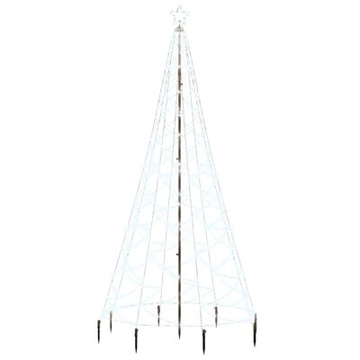 vidaXL Jólatré með Málmstólpa 500 LED Kalt-hvítt 3 m