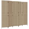 vidaXL Herbergisskilr&uacute;m 5 &THORN;il Drappa&eth; P&oacute;l&yacute;rattan