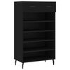vidaXL Sk&oacute;sk&aacute;pur Svartur 60x35x105 cm Samsettur Vi&eth;ur