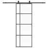 vidaXL Rennihur&eth; me&eth; v&eacute;lb&uacute;na&eth;arsetti Svart 76x205 cm ESG Gler