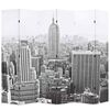 vidaXL Samanbrj&oacute;tanlegt Skilr&uacute;m 228x170 cm New York by Day Svart og Hv&iacute;tt