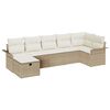 vidaXL Gar&eth;s&oacute;fa sett me&eth; p&uacute;&eth;i 7 pcs Drapplita&eth;ur Poly rattan