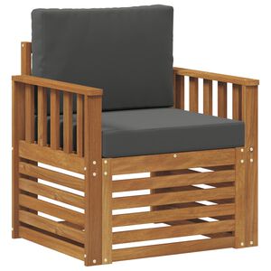 vidaXL &Uacute;ti s&oacute;fasett Solid Akas&iacute;uskei&eth; og P&oacute;lyester N&aacute;tt&uacute;rulegur