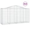 vidaXL Bogadregnir Grj&oacute;tkassar 14 stk. 200x50x100/120cm Sinkh&uacute;&eth;a&eth; J&aacute;rn