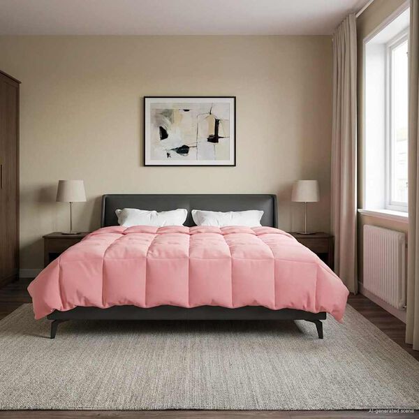 vidaXL Sumars&aelig;ng S&iacute;&eth;la&eth; Bleikur 240 x 260 cm M&iacute;kr&oacute;f&iacute;ber